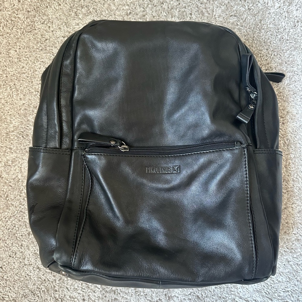 Pikolino Black Leather Men's Backpack